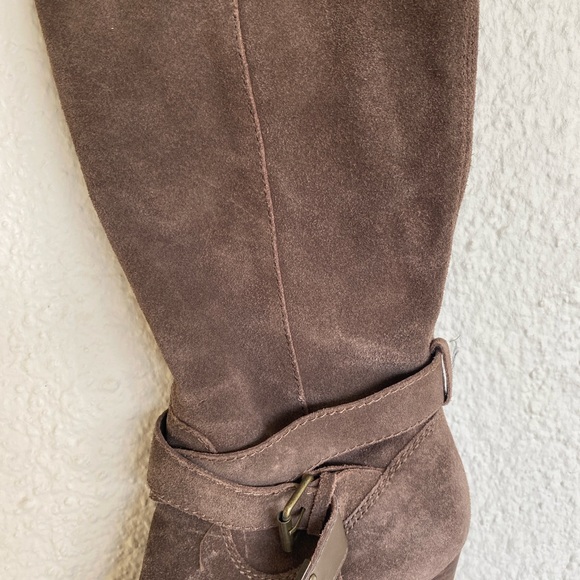 BCBG tall zip up boots with wedge heel and buckle accent - Picture 6 of 6